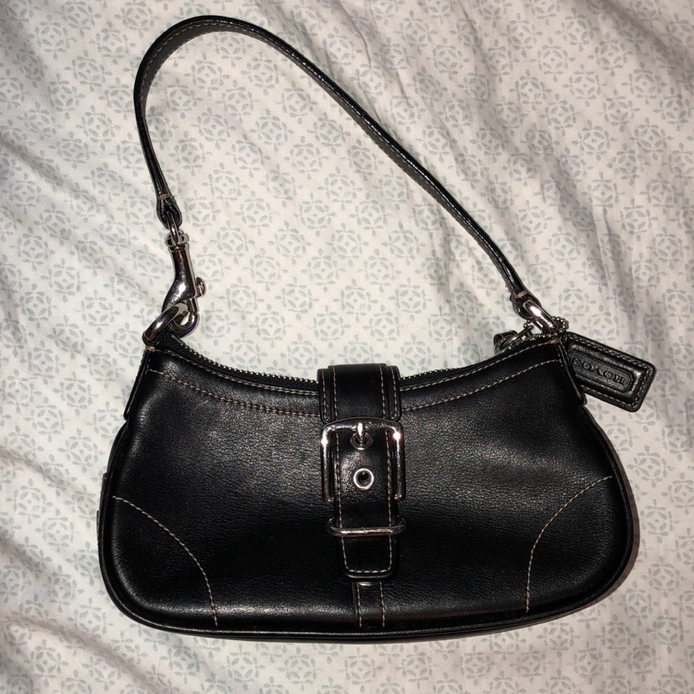 Coach Small black genuine leather handbag